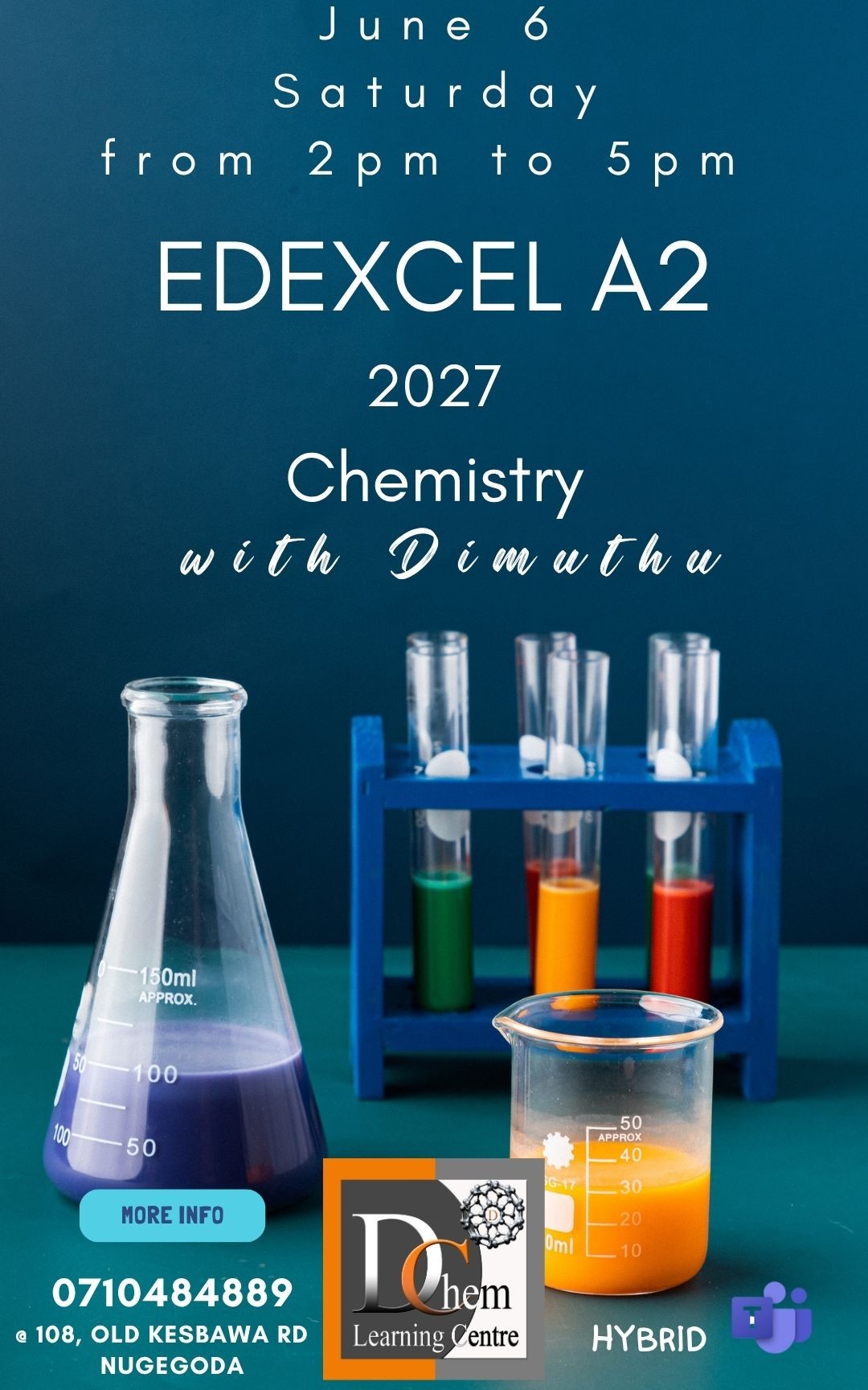 Edexcel A2 Chemistry 2027 batch announcement poster